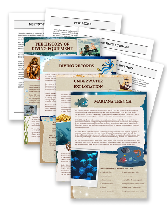Deep Sea Exploration: Diving & Shipwrecks - Non-Fiction Reading Comprehension