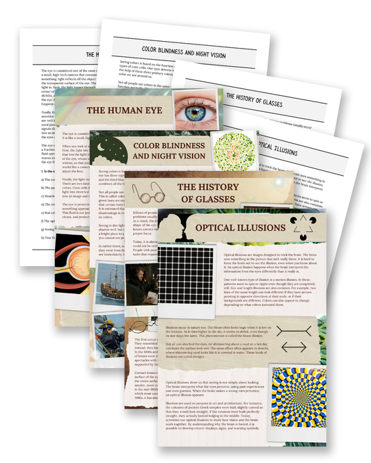 Vision & Eyes: Optical Illusions to Glasses - Non-Fiction Reading Comprehension