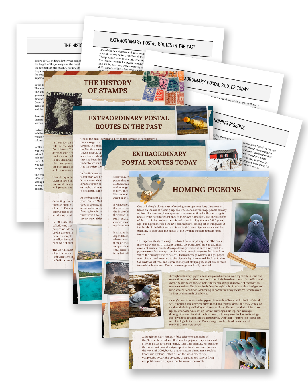 Postal History: Pigeons, Stamps & Mail Routes - Non-Fiction Reading Comprehension