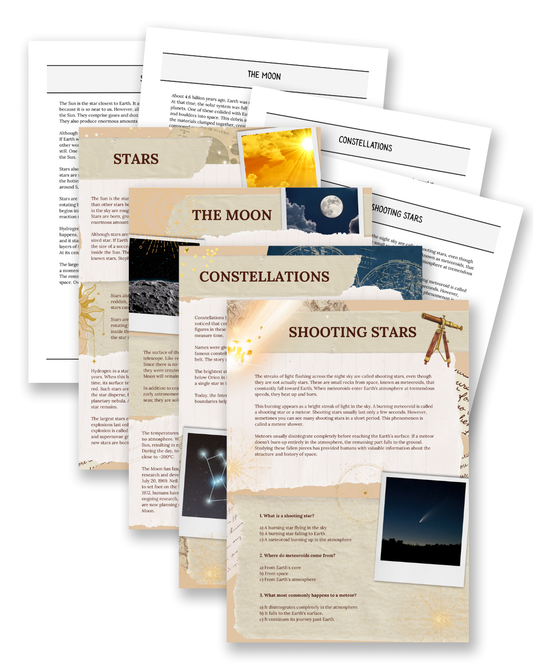 Space: Moon, Stars & Constellations - Non-Fiction Reading Comprehension